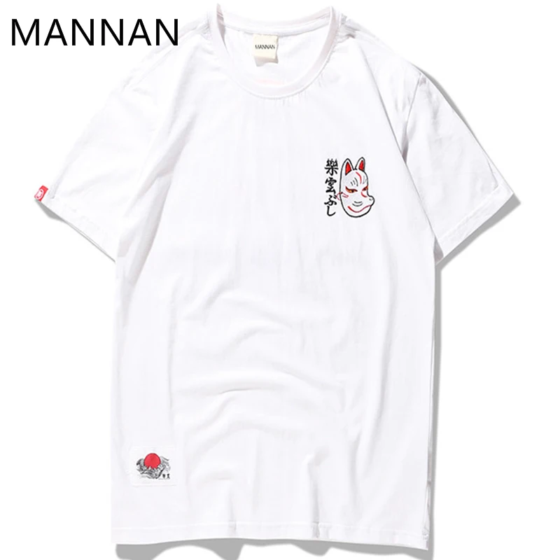 Мужская футболка с коротким рукавом MANNAN уличная одежда в японском стиле Ukiyo E Funny