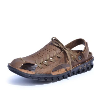 Summer new cowhide leather men's fashion casual sandals | Обувь