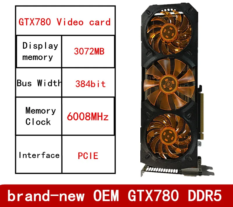 Новый OEM GTX780 независимый 3G DDR5 дисплей хранения высокого класса Компьютер курица
