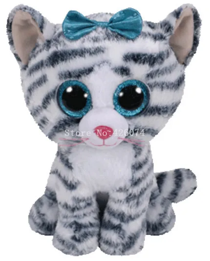small size 15cm Новые большие глаза мягкие животные Quinn черный/белый кот мятный бант Детские плюшевые игрушки для детей Подарки - Цвет: small size 15cm