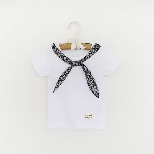 2014 new fashion designed children short sleeved T-shirts kid girls O-neck cotton bow-knot t-shirt high quality | Мать и ребенок