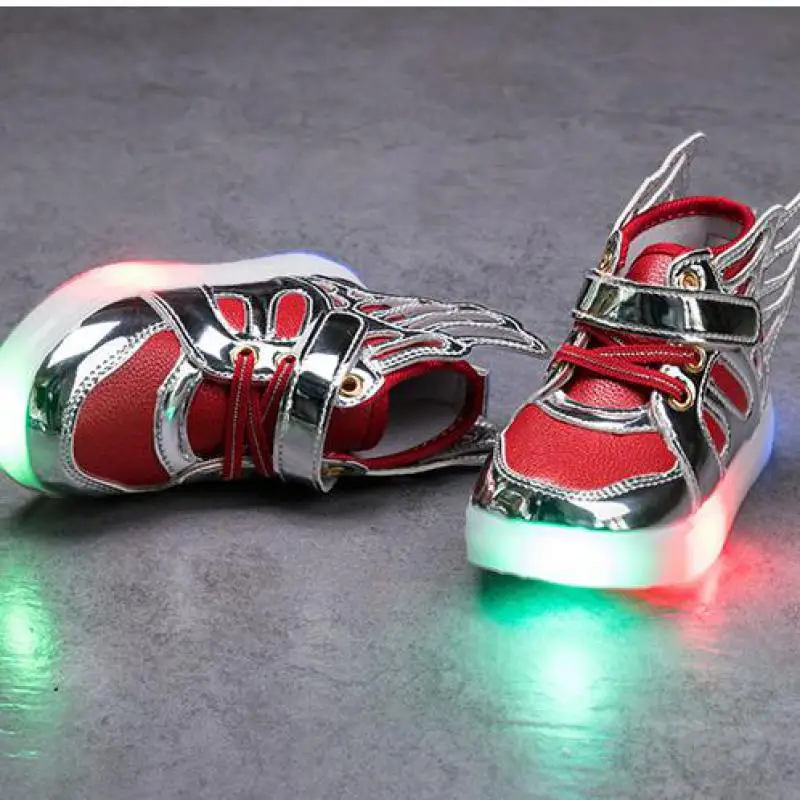 New baby дети shoes мальчики светящиеся кроссовки со светом pu кожа светодиодные