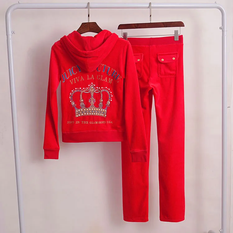 Color 6 Комплект из двух предметов, спортивный костюм с капюшоном, топы с длинными рукавами и штаны, модный бархатный женский спортивный костюм для спорта, S-XXL - Цвет: Color 6