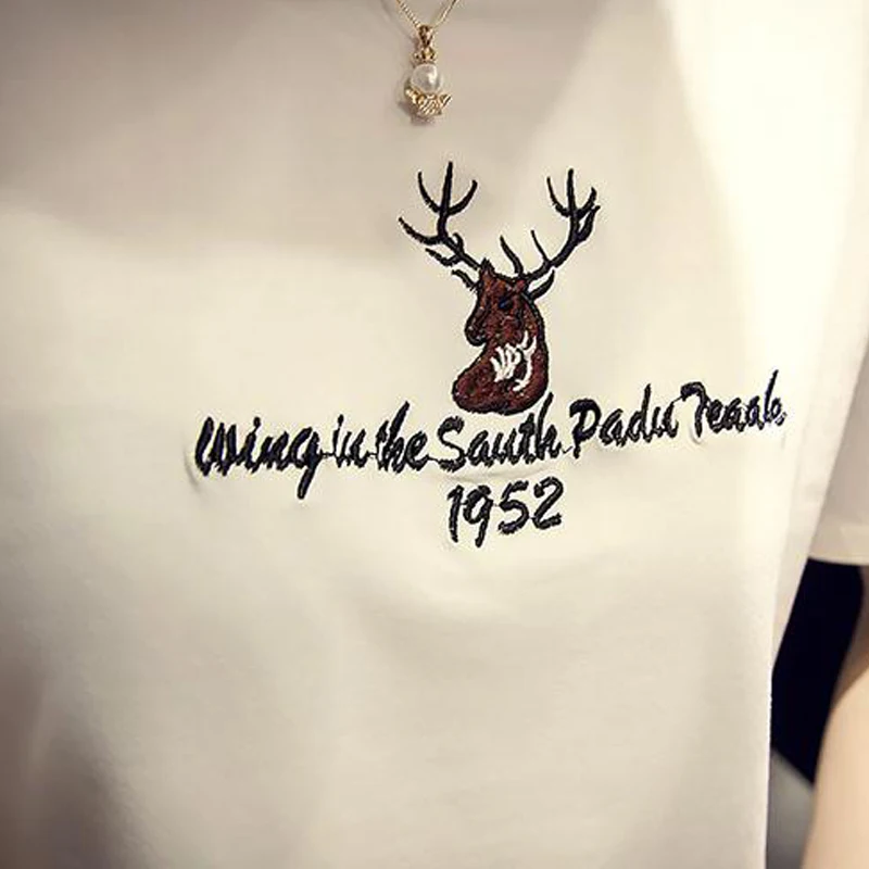 Новая Мода С Коротким Рукавом Футболки Женский Письмо Печати о Образным Вырезом