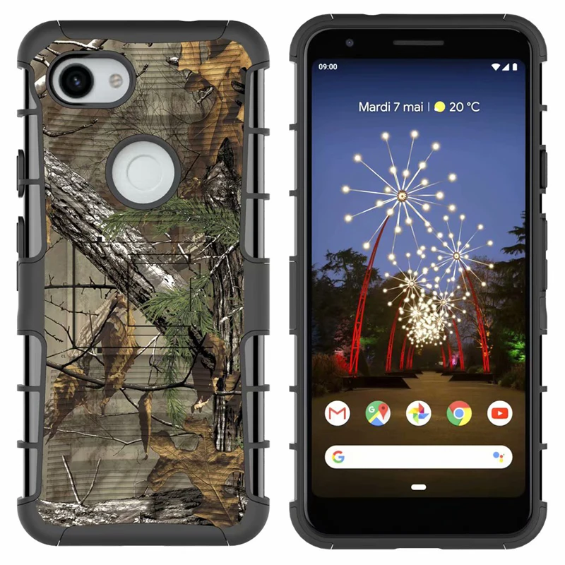 Для Google Pixel 3A чехол Гибридный сверхмощный 3 в 1 жесткий противоударный чехол для Google Pixel 3A XL Зажим для ремня Стенд чехол