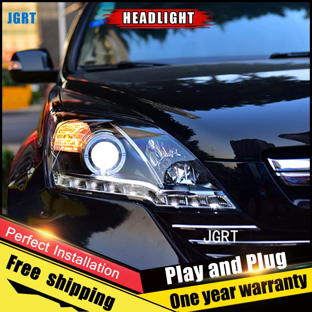 2 шт. светодиодный Автомобильные светодиодные фары для Honda CRV 2007 2011 няя фара DRL
