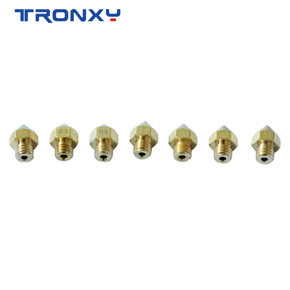 

Tronxy MK8 M6 сопло 0,2 0,3 0,4 0,5 0,6 0,8 1,0 мм J-head Экструзионная сопла для нити 1,75 мм 3D принтера латунная медная сопла