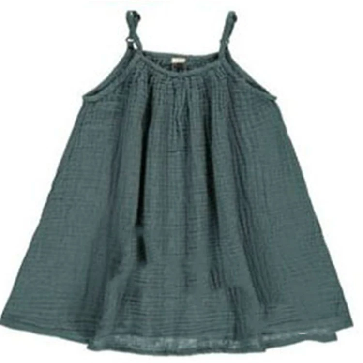 New Summer Girls Solid Dresses Baby Cotton Liene Clothes Kids Princess Dress Color Girl Beach Clothing | Детская одежда и обувь