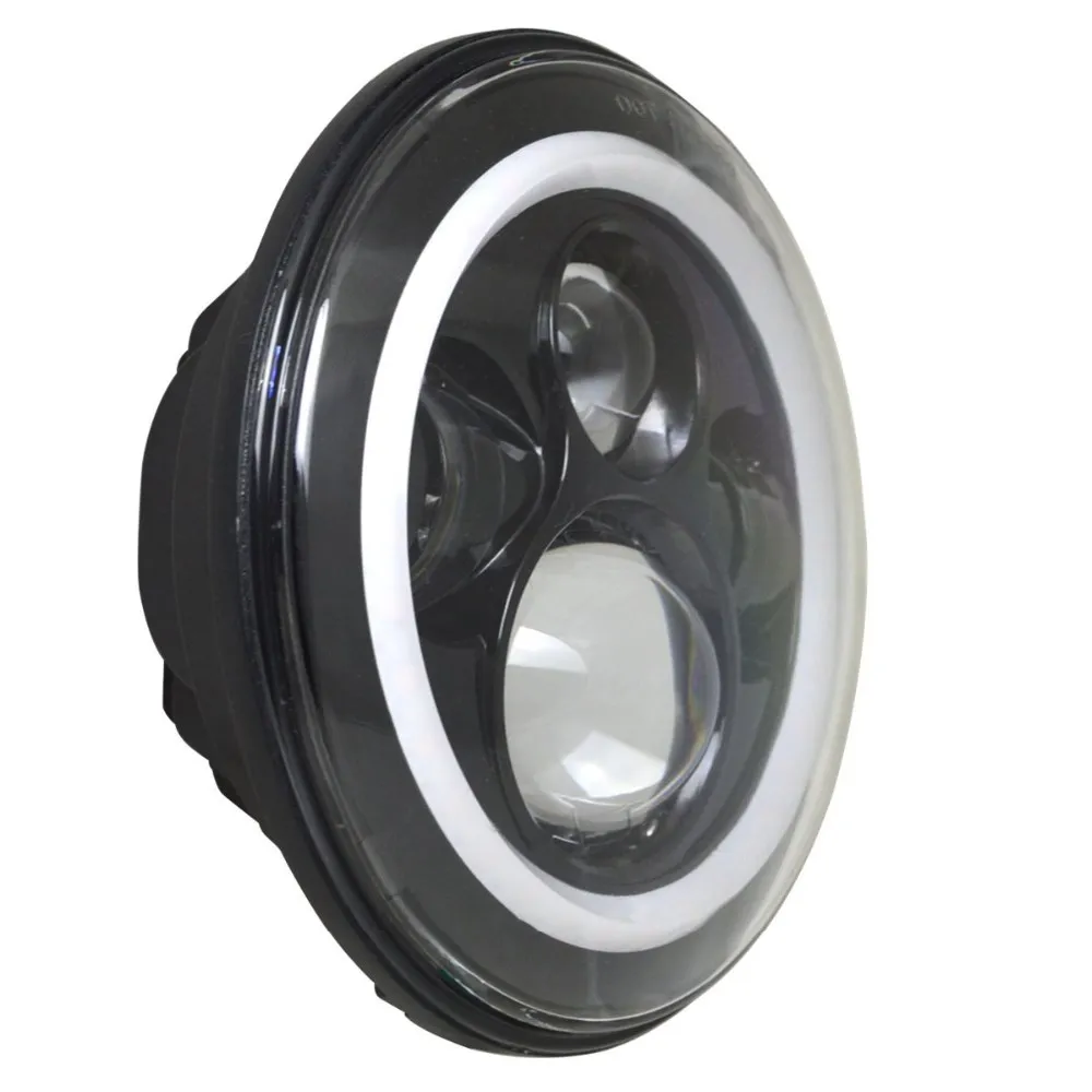 7 дюймовая светодиодная фара harley круглая дальнего/ближнего света с кольцевым