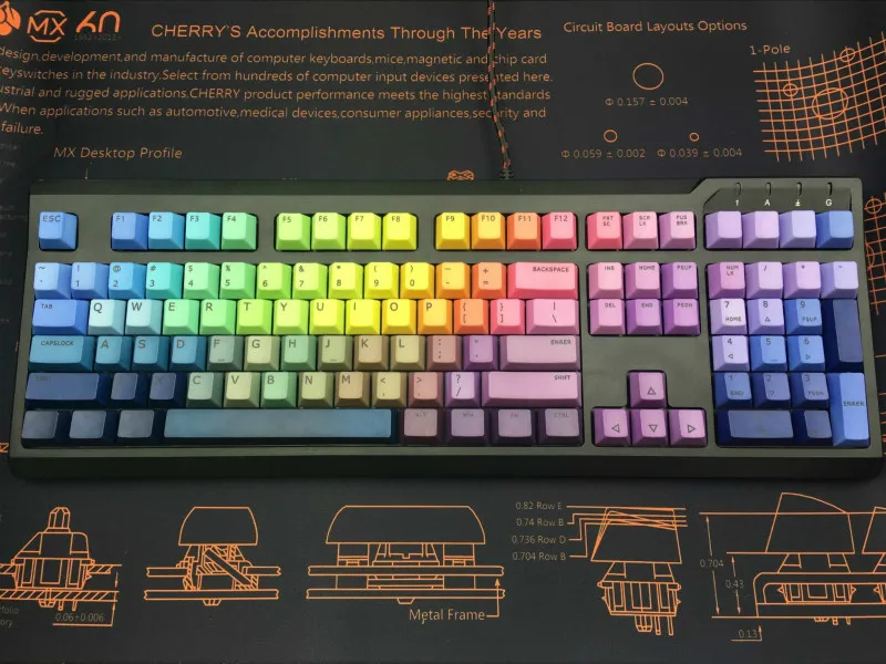 Всего 118 клавиш Аврора ключ крышка краситель Сублимация PBT персональная механическая клавиатура Радуга ключ крышка s совместим с K70 6,0 6,25