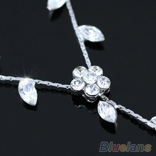 Женское модное блестящее ожерелье с цветком из страз серьги ювелирный