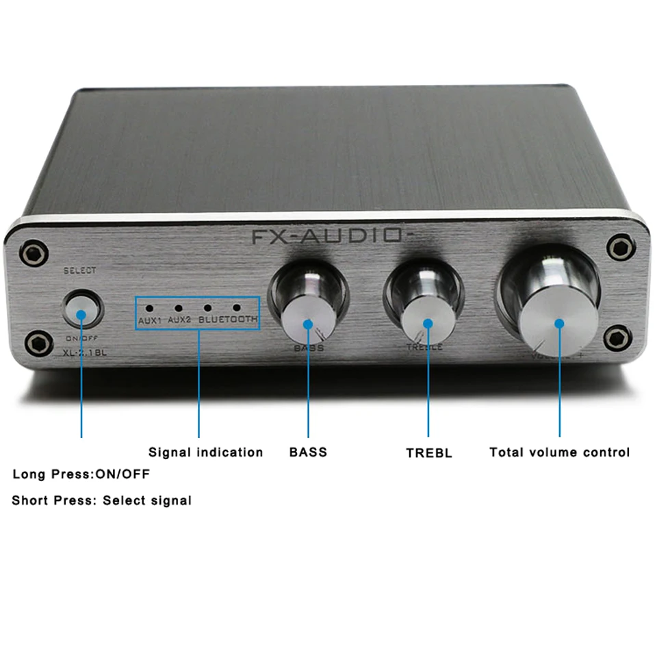 FX аудио XL 2.1BL TPA3116 высокое Мощность 2 1 канал Bluetooth 4 0 Цифровой усилитель сабвуфера