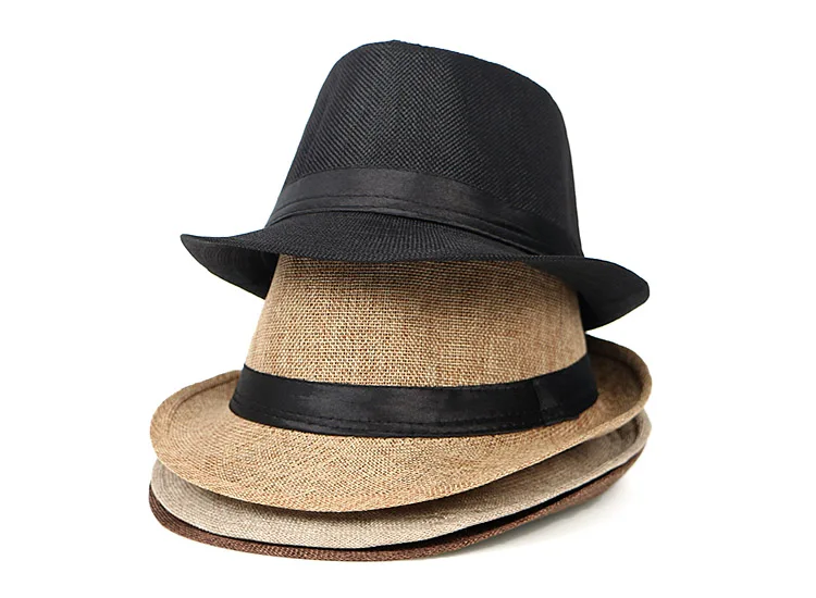 Лето Chapeu Homme ковбойские джазовые шляпы Женские однотонные льняные Панама соломенная шляпа мужская кепка Панама Gorro Hombre Sombrero Fedora Hat