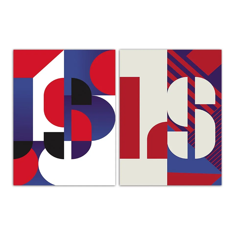 Абстрактный настенный постер с цветными буквами рисунок на холсте в