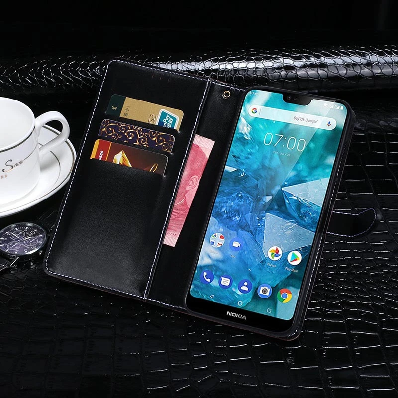 Роскошный чехол-бумажник из крокодиловой кожи для Nokia 7 1 TA-1096 TA-1100 TA-1085 TA-1095