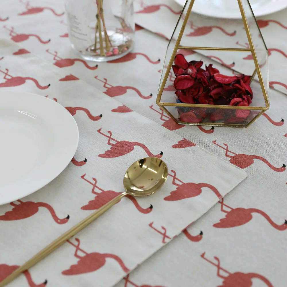 1 шт. хлопковое белье с птичкой покрытие стола пыленепроницаемые скатерти