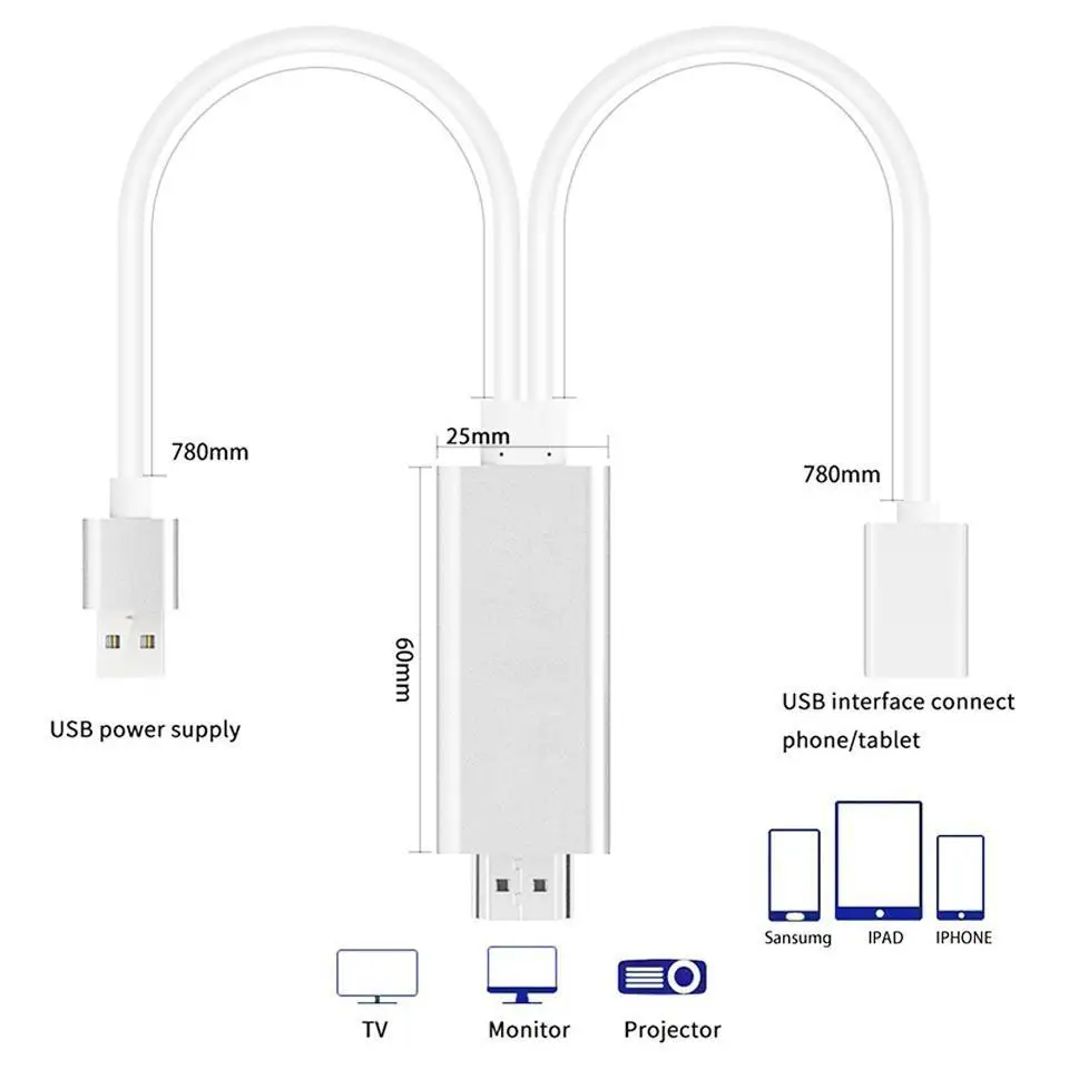 10 шт. Высокое качество Airplay док станция к HDMI 1080P ТВ адаптер кабель для Samsung Galaxy S8 S9