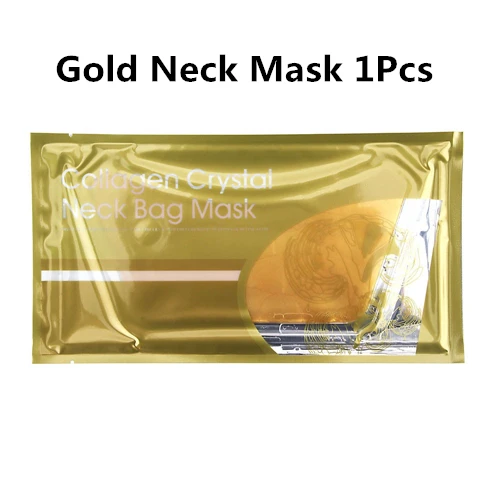 Gold Neck Mask 24K Золотая коллагеновая маска для лица кристальная Золотая коллагеновая маска для лица увлажняющая отбеливающая омолаживающая маска для ухода за кожей Корейская маска для косплея - Цвет: Gold Neck Mask