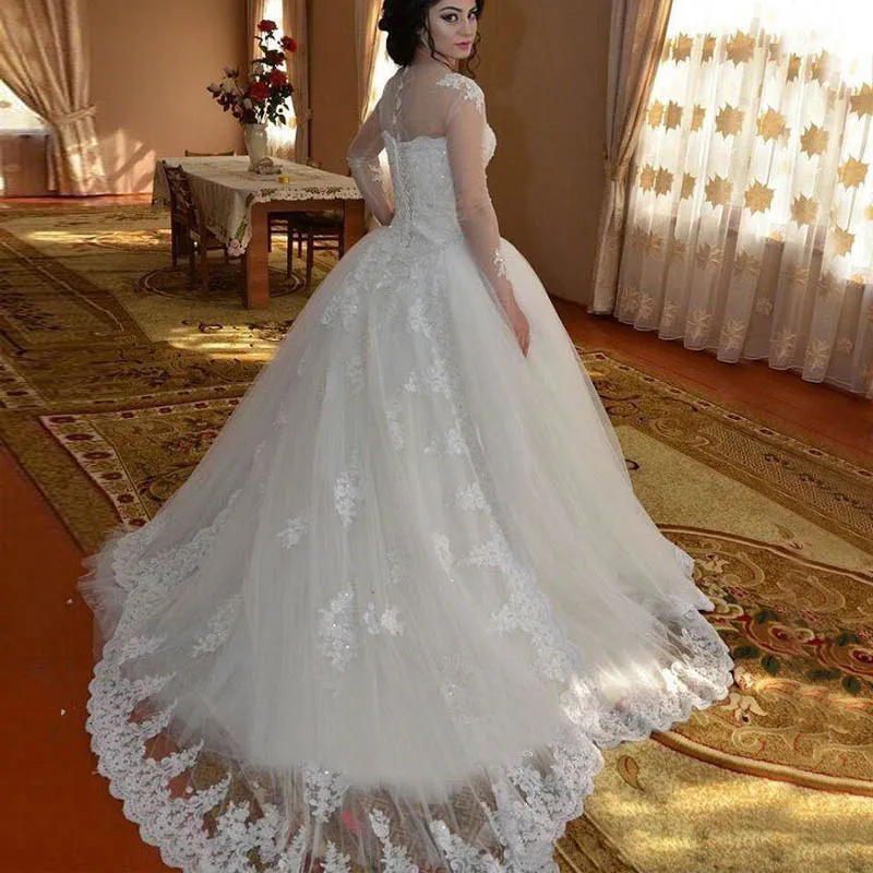 Lover Kiss Vestido De Noiva принцесса с длинными рукавами турецкие свадебные платья кружево
