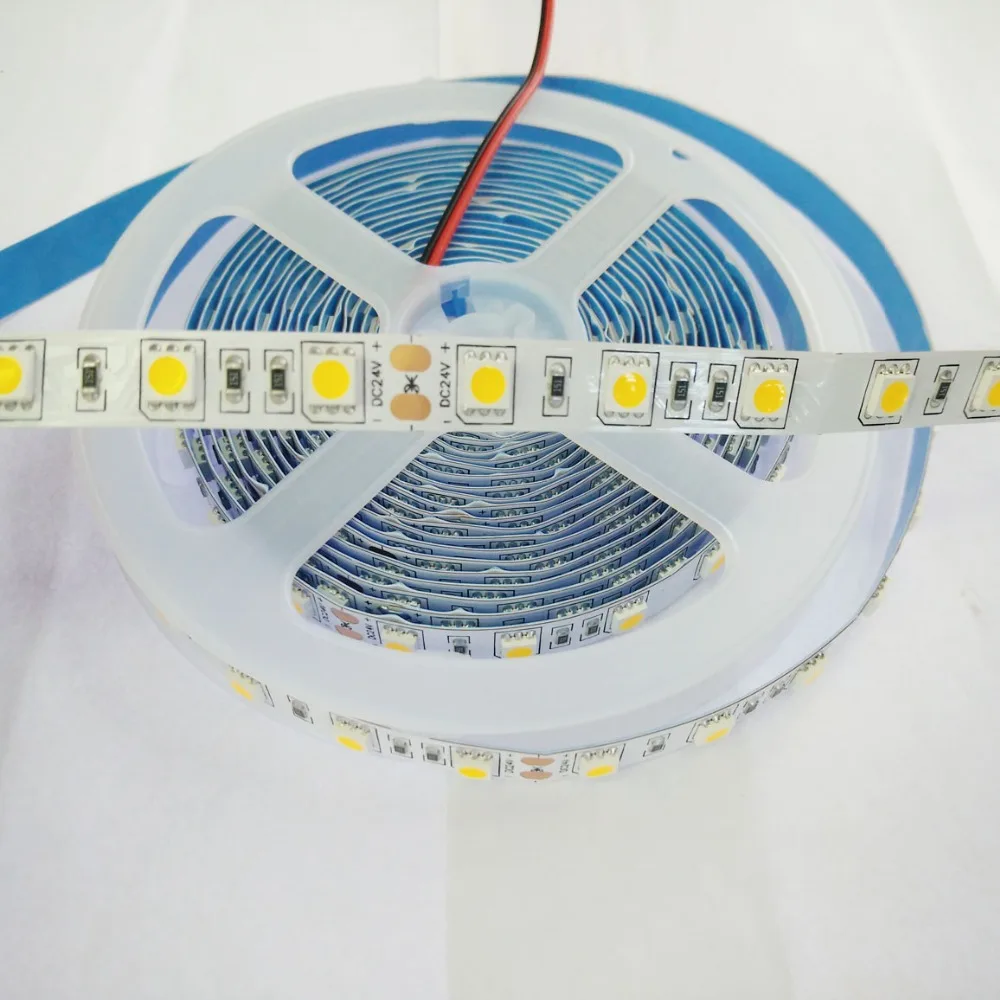 Бесплатная доставка DHL 200m 2700K/4000K/6500K DC24V корейский чип 14 ~ 16 Вт/м 300LED IP20 5050SMD