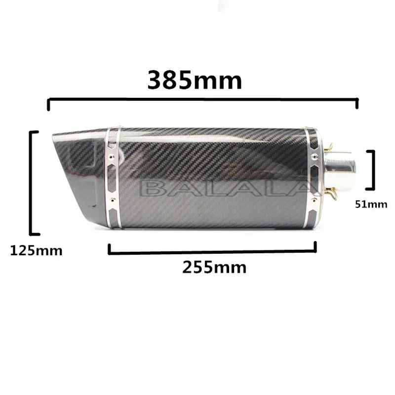 NEW51mm универсальный мотоцикл выхлопной глушитель трубы реальные Akrapovic