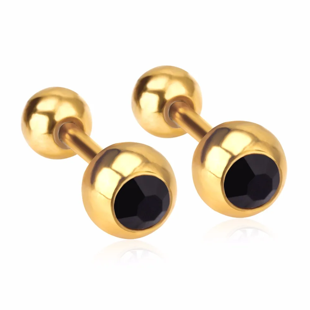 Серьги LUXUKISSKIDS с черным/белым фианитом детские серьги из нержавеющей стали винтом