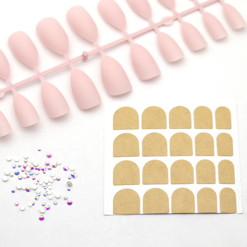 DIYCrystal Nails искусственные ногти красивые 1 комплект 24 шт. поддельные ногти+ 1 лист клей для ногтей+ 30 шт. блестящие стразы AB Crystal Nailart