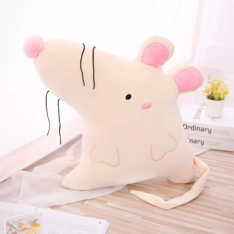 Rats 50 см Kawaii Мультфильм Подушка в форме животного подушка мягкая плюшевая игрушка набивка свинья Динозавр крыс утка Бегемот Подушка детский подарок на день рождения - Цвет: Rats