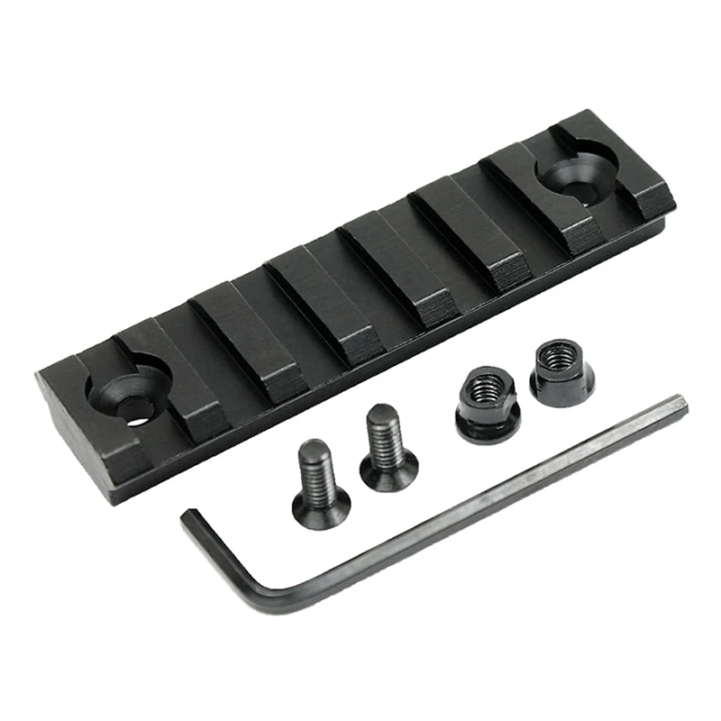 Черный AR15 Keymod Rail Handguard низкий профиль " 7 Слот рельсовые секции Лазерная оптика наручники частичный ключ Mod Охотничьи аксессуары - Цвет: Черный