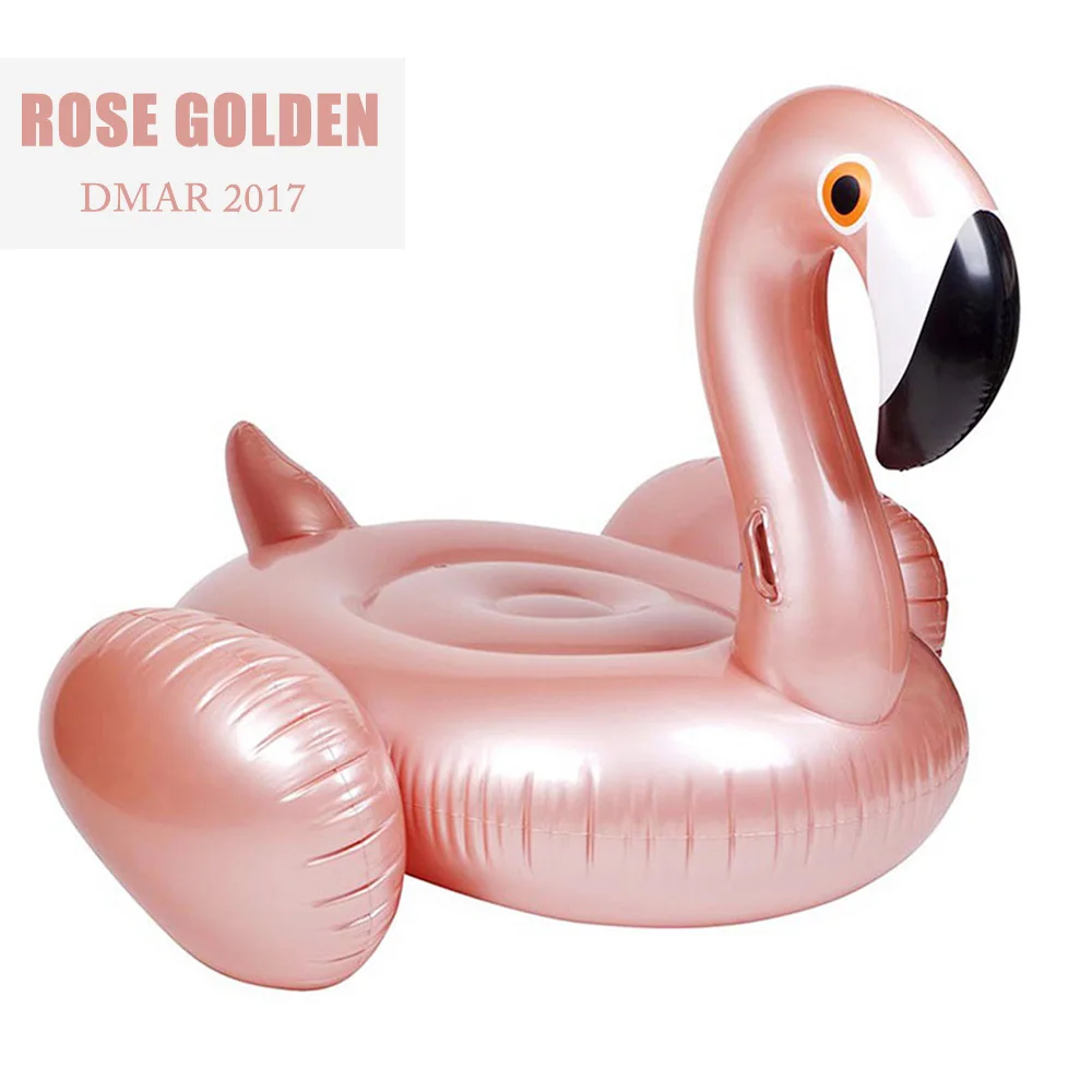 150cm rose golden DMAR 150 см 59 дюймов надувной фламинго розовое золото гигантский бассейн поплавок игрушки Плавательный круг морской матрас пляжные Вечерние - Цвет: 150cm rose golden