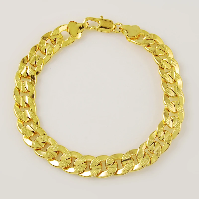 

Men's Women's Fashion 24K Yellow Gold Plating Link Chain Bracelet for Luxury Party Hiphop Jewelry Wedding Accessories Gifts