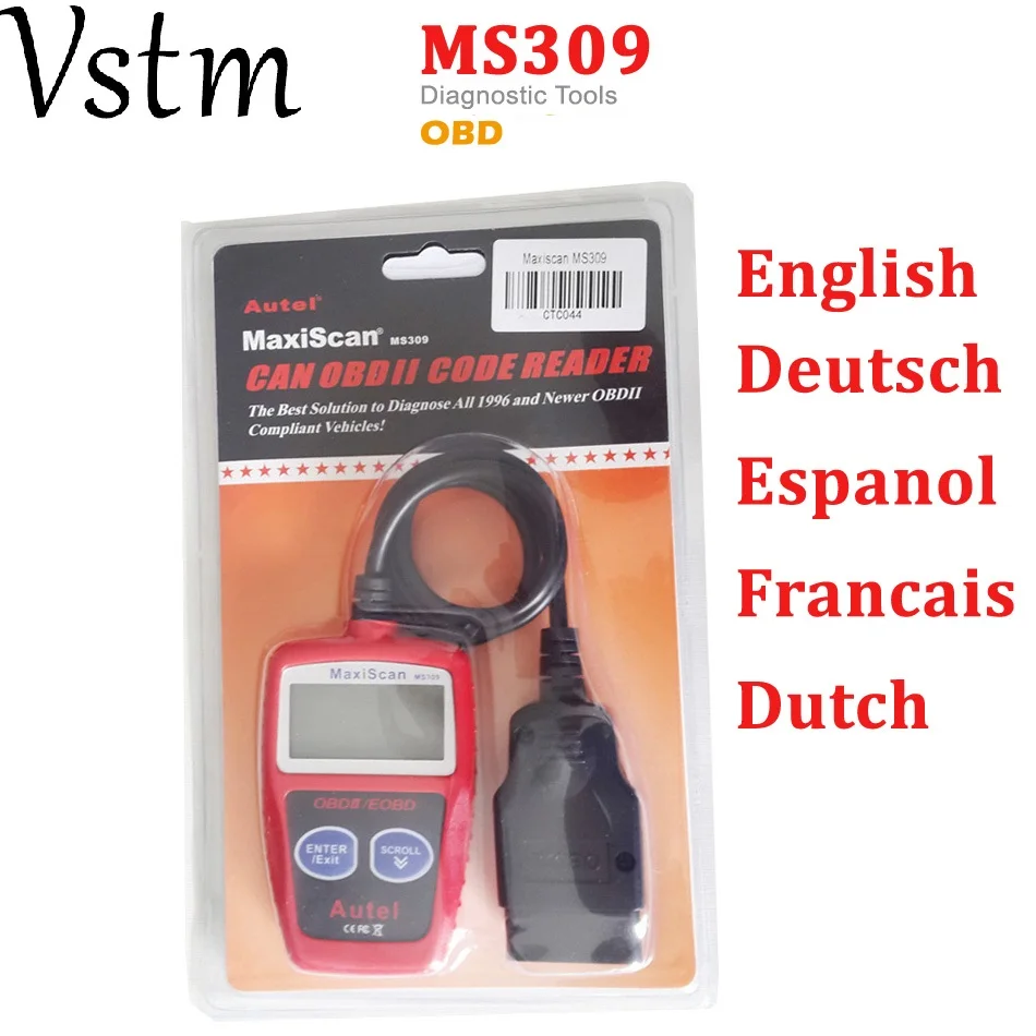 2019 OBD2 MaxiScan MS309 CAN BUS считыватель кодов EOBD OBD II диагностический инструмент KW806 PK OM121