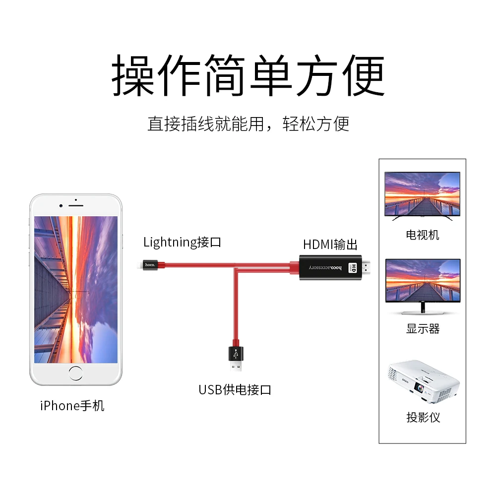 Для Apple Lightning к HDMI AV кабель адаптер для зарядки 8 pin HDTV 1080p монитор проектор iPhone7 iPad