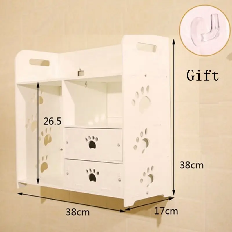 

Desktop Cosmetics Storage Rack Dressing Shelf Bathroom Wood Plastic Board Storage Shelves Bathroom Wall mount Makeup Organizer