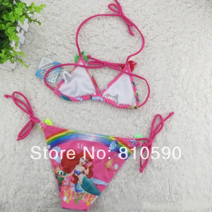 New Baby Girls The Little Mermaid Bikini Swim Wear Swimsuits Girl Two Pieces Swimwear Cartoon beachwear 5set | Спорт и развлечения