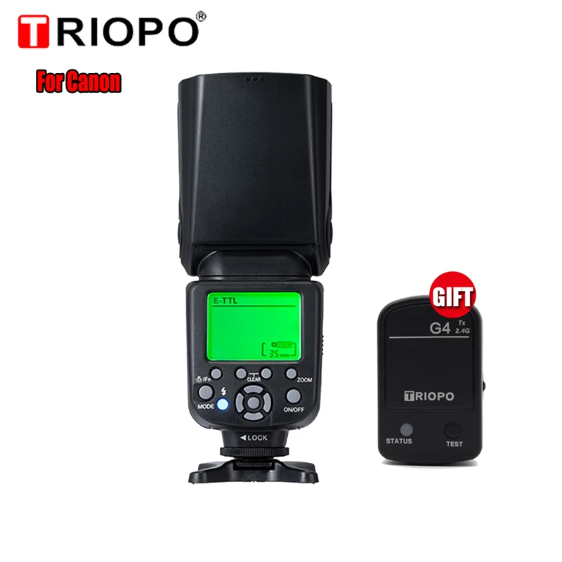 Triopo TR-982III TR-982 III Вспышка Speedlite HSS мульти ЖК беспроводной главный Slave режим вспышка светильник для CANON NIKON DSLR камеры - Цвет: 982III Add G4 trigge
