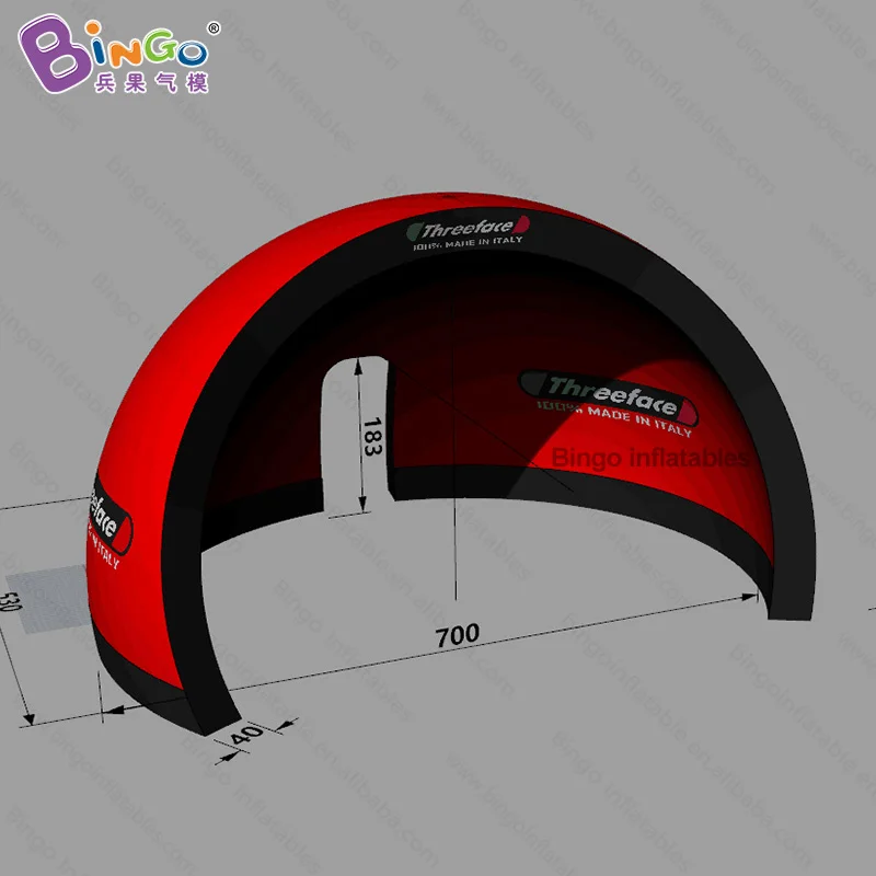 Изготовленный На Заказ 7X5.3X4 метров надувной красный igloo/красный купол/полукупол