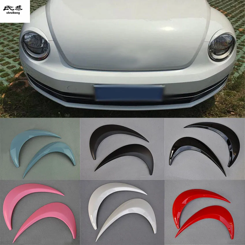 2PCS/Lot ABS Headlight Lamps Brow Decoration Cover for 2012-2018 Volkswagen VW beetle Car Accessories