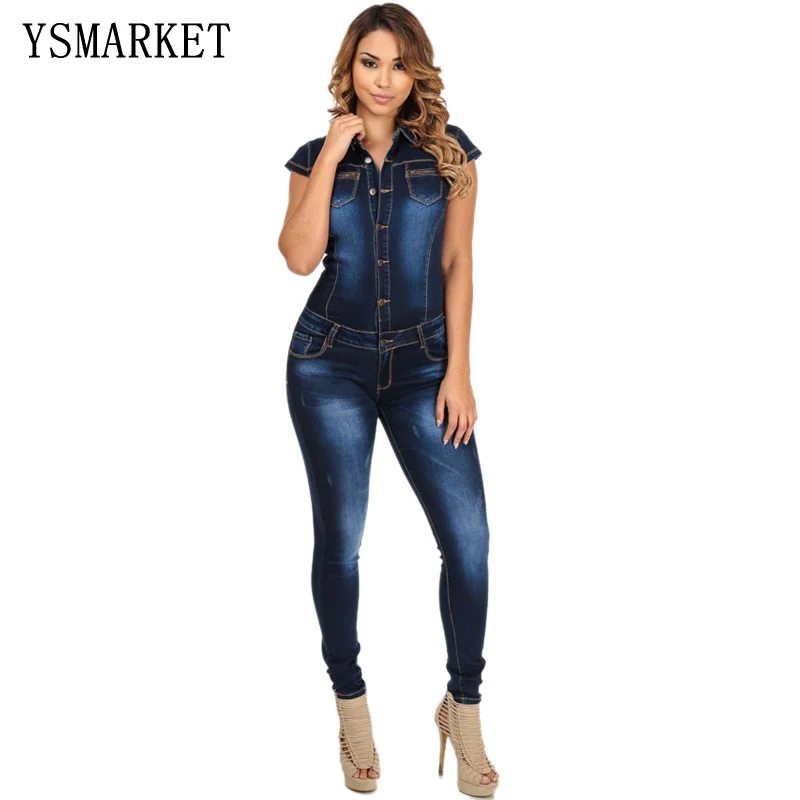 Элегантный женский джинсовый комбинезон YSMARKET длинный для женщин Модный летний