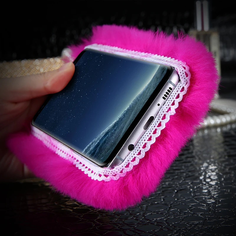 KISSCASE Модный меховой чехол для Samsung Galaxy S8 S5 S6 S7 край мягкий из поликарбоната