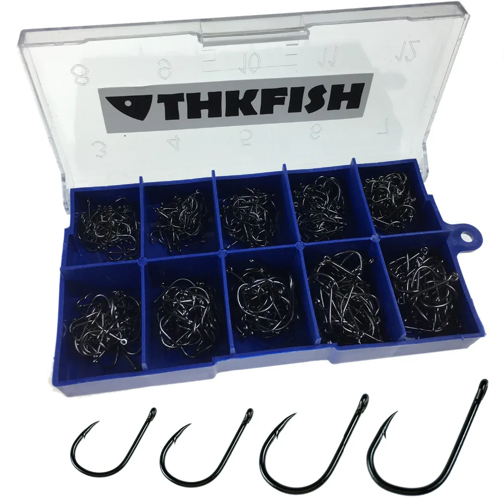 500 шт./кор. #3 ~ #12 колючей крючки Fsihhooks черный нержавеющей Sharp рыболовные крючок