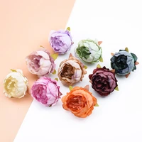 10pcs silk peony srtificial flowers for home wedding decoration diy scrapbooking pompons christmas wreath fake plastic flowers