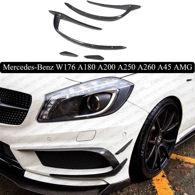 Передний спойлер для губ из углеродного волокна Mercedes Benz W176 A45 AMG 2013.2014.2015.2016.2017