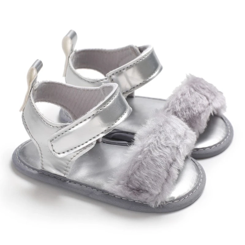 

1 Pair Baby Girl Sandals Summer Girls Shoes Non-Slip PU-Leather Plush Toddlers Newborn Infantil Sandals
