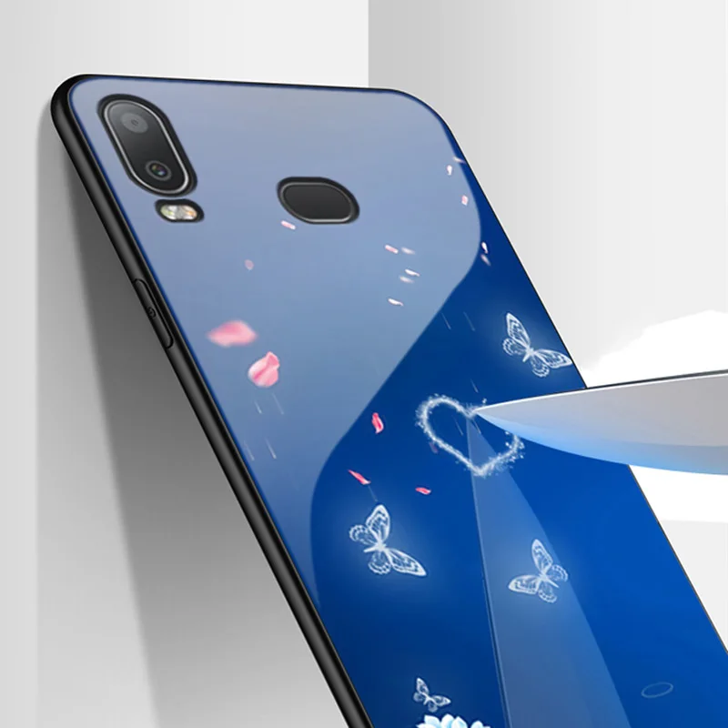 Закаленное стекло чехол для samsung Galaxy A 6s Чехол Мягкий силиконовый жесткий Чехлы