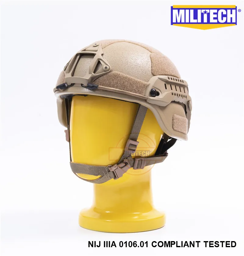 MILITECH пустынный загар DE MICH NIJ уровень IIIA 3A Тактический пуленепробиваемый арамидный шлем ACH ARC OCC циферблат лайнер арамидный баллистический шлем - Цвет: XLarge XXLarge