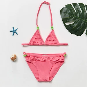 pink Купальный костюм для девочек от 3 до 8 лет, новинка года, купальный костюм для девочек, детский купальный костюм, детский купальный костюм Пляжная одежда бикини, Infantil-ST113 - Цвет: pink