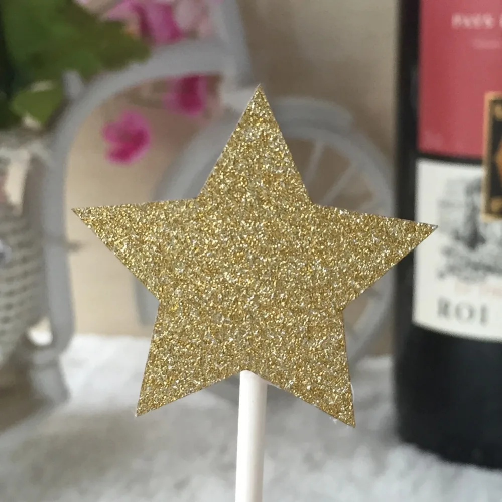 12 шт лазерная резка Звездные флажки для торта с днем рождения кекс торт Топпер