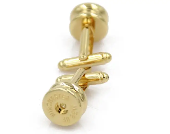 10pairs/lot Copper Bullet Cuff links Gold Plating Cufflinks Shirt Cuff Button Men's Jewelry Accessory Party Gift Wholesale