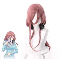anime gotoubun no hanayome the quintessential quintuplets miku nakano pink synthetic cosplay wigs wig cap